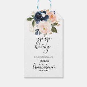 Exquisite Fall Floral Sip Sip Hooray Bridal Shower Gift Tags