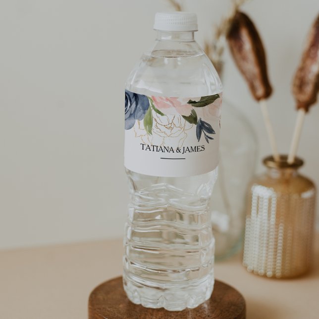 Exquisite Fall Floral Water Bottle Label (Creator Uploaded)