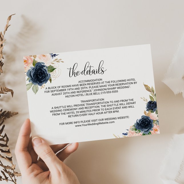 Exquisite Fall Floral Wedding Details Insert Card (Creator Uploaded)
