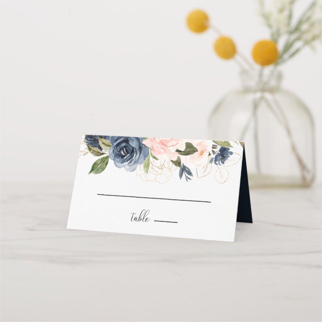 Exquisite Fall Floral Wedding Place Card (Front)