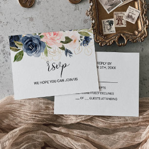 Exquisite Fall Floral Wedding RSVP Card
