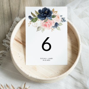 Exquisite Fall Floral Wedding Table Number