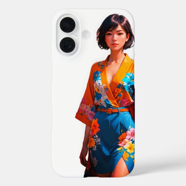 Exquisite Floral Blossom iPhone 16 Case (Back)