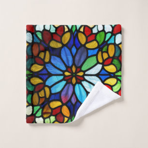 Exquisite Floral Stained Glass Elegance Bath Towel Set