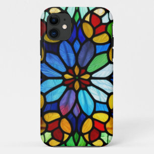 Exquisite Floral Stained Glass Elegance iPhone 11 Case