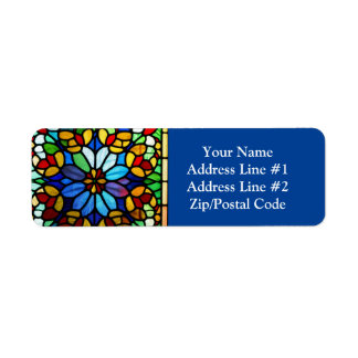 Exquisite Floral Stained Glass Elegance Return Address Label