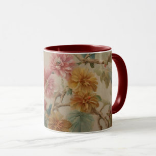 Exquisite Flowers and Fruits. Vintage French Style Mug