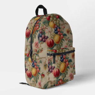 Exquisite Flowers and Fruits. Vintage French Style Printed Backpack