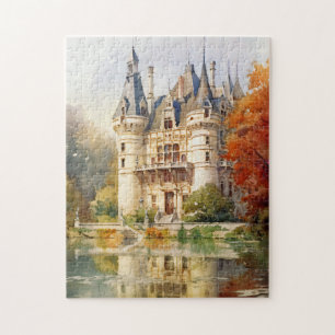 Exquisite French Castle Watercolor Puzzle 