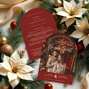 Exquisite Glamorous Christmas Photo Wedding Save The Date