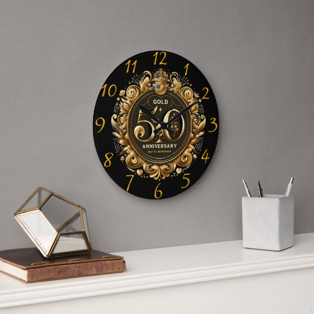 Exquisite Gold 50th Anniversary  Large Clock (Office)