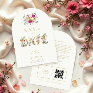 Exquisite Gold Rings Floral Wedding TLW26 Save The Date