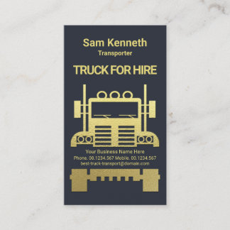 Exquisite Gold Semi Truck Logistics Trucker Business Card