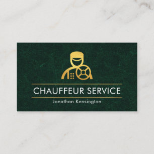 Exquisite Green Marble Texture Chauffeur Business Card