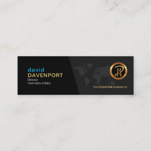 Exquisite Grey Elegance Global International Sales Mini Business Card