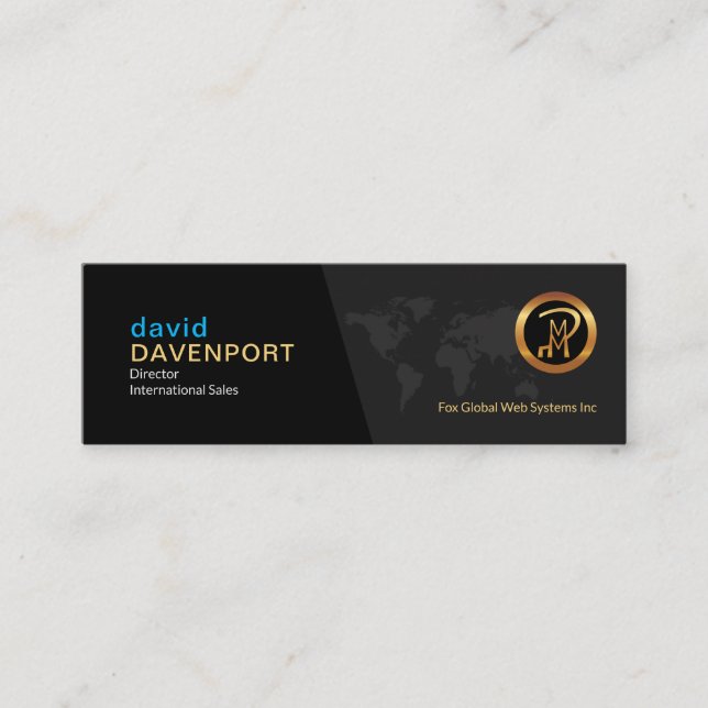 Exquisite Grey Elegance Global International Sales Mini Business Card (Front)