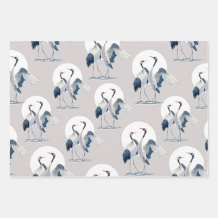 Exquisite Japanese Cranes Wrapping Paper