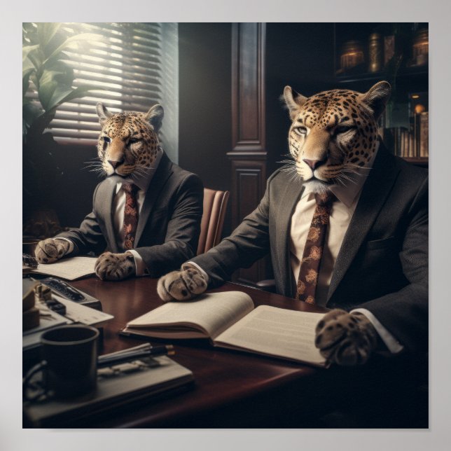 Exquisite Legal Warriors: Two Jaguars in Suits Pos Poster (Front)