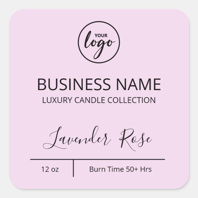 Exquisite Logo Lavender Purple Candle Labels (Front)