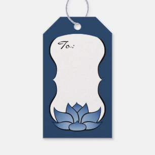 Exquisite Lotus in Blue Gift Tag
