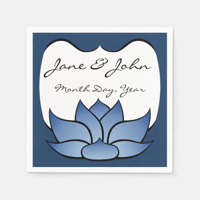 Exquisite Lotus in Blue Napkins (Front)