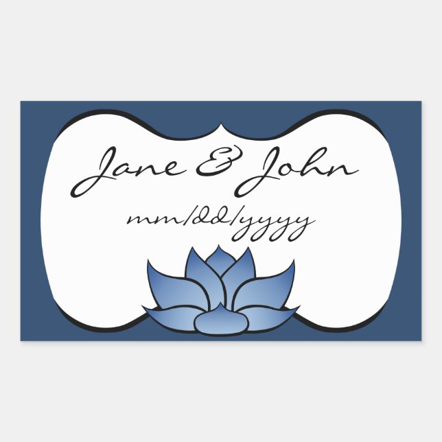 Exquisite Lotus in Blue Sticker (Front)