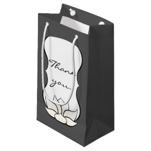 Exquisite Lotus in Pewter and White Gift Bag