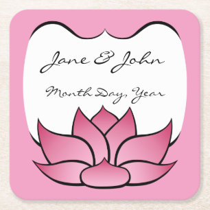 Exquisite Lotus in Pink Paper Coaster