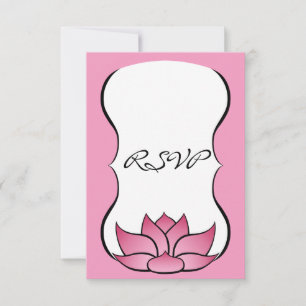 Exquisite Lotus in Pink RSVP Card
