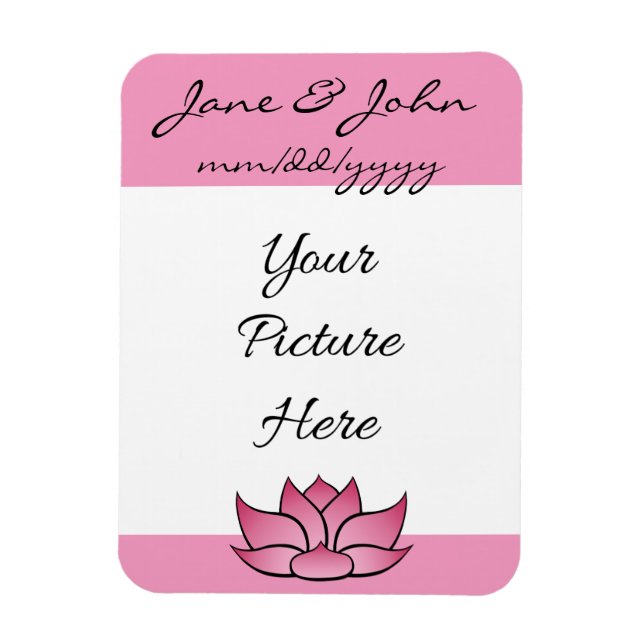 Exquisite Lotus in Pink Save-the-Date Magnet (Vertical)