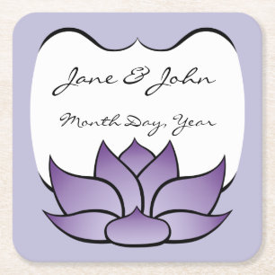 Exquisite Lotus in Purple Paper Coaster
