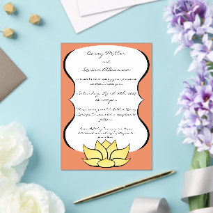 Exquisite Lotus in Sun Kissed Acrylic Wedding Invitations