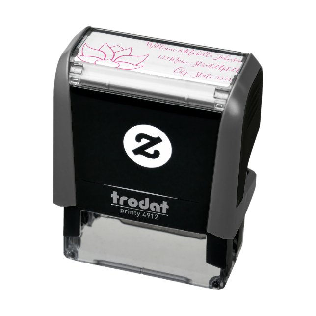 Exquisite Lotus Self-Inking Address Stamp (Product)