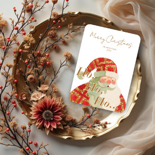 Exquisite Luxury Christmas Cute Santa Claus Holiday Card