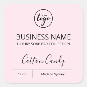 Exquisite Luxury Logo Pastel Pink Soap Bar Labels