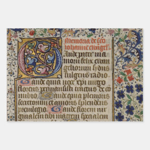 exquisite mediaeval illuminated manuscripts wrappi wrapping paper sheet
