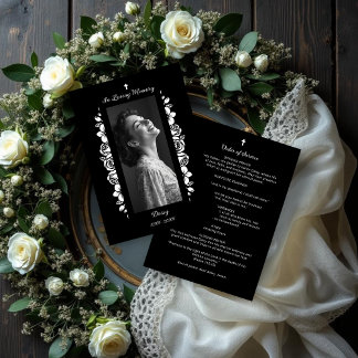 Exquisite Minimalist Floral Black & White Floral Program