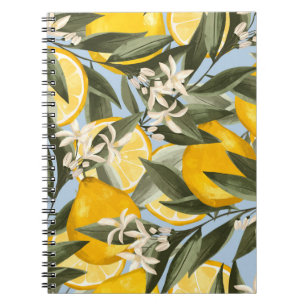 Exquisite pattern with yellow bergamot fruits, cit notebook