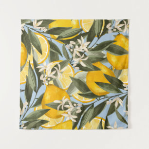 Exquisite pattern with yellow bergamot fruits, cit tapestry