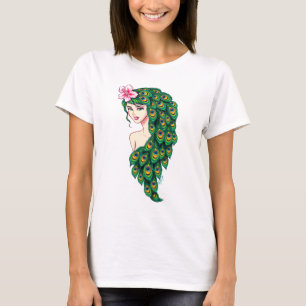 Exquisite Peacock Goddess Art Modern Crop Top