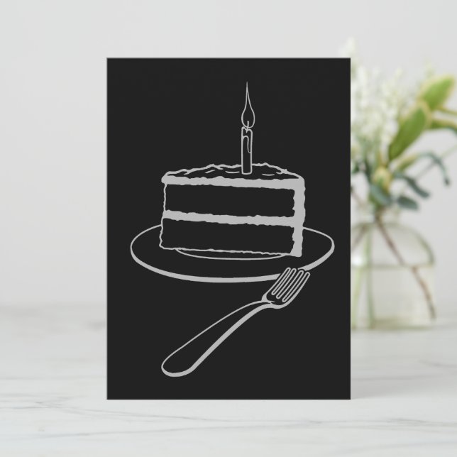 Exquisite Piece of Cake Design,  Birthday or Event Holiday Card (Standing Front)