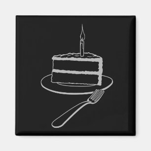 Exquisite Piece of Cake Design,  Birthday or Event Magnet