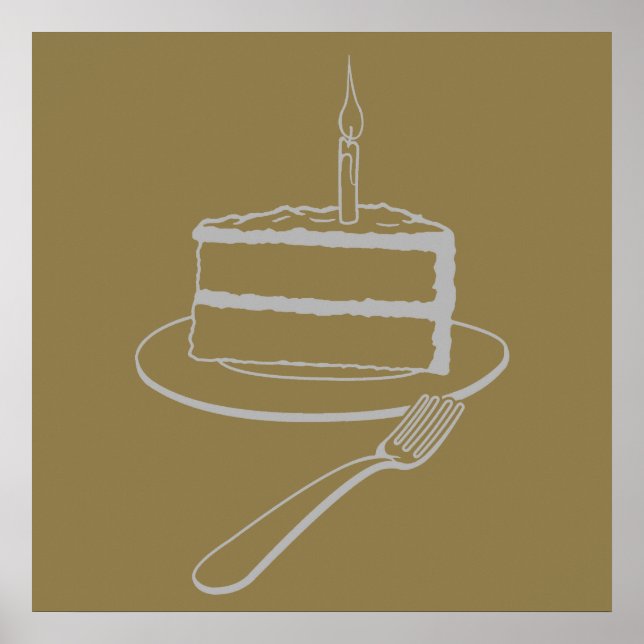 Exquisite Piece of Cake Design,  Birthday or Event Poster (Front)