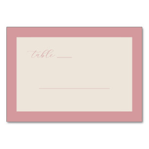 Exquisite Pink Calligraphy Table Number