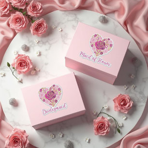 Exquisite Pink Floral Heart Bridal