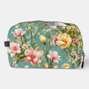 Exquisite Pink, Yellow Magnolia with White Flowers Dopp Kit
