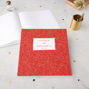 Exquisite Red Calligraphy Guest Book