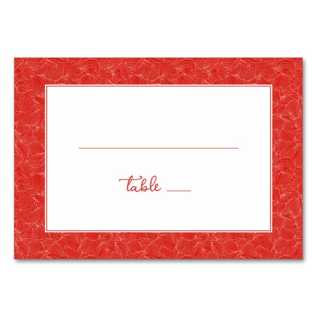 Exquisite Red Floral Border Table Number (Front)