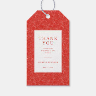 Exquisite Red Floral Pattern Gift Tags