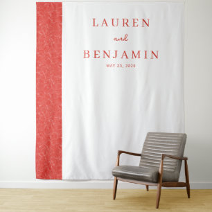 Exquisite Red Text Design Tapestry
